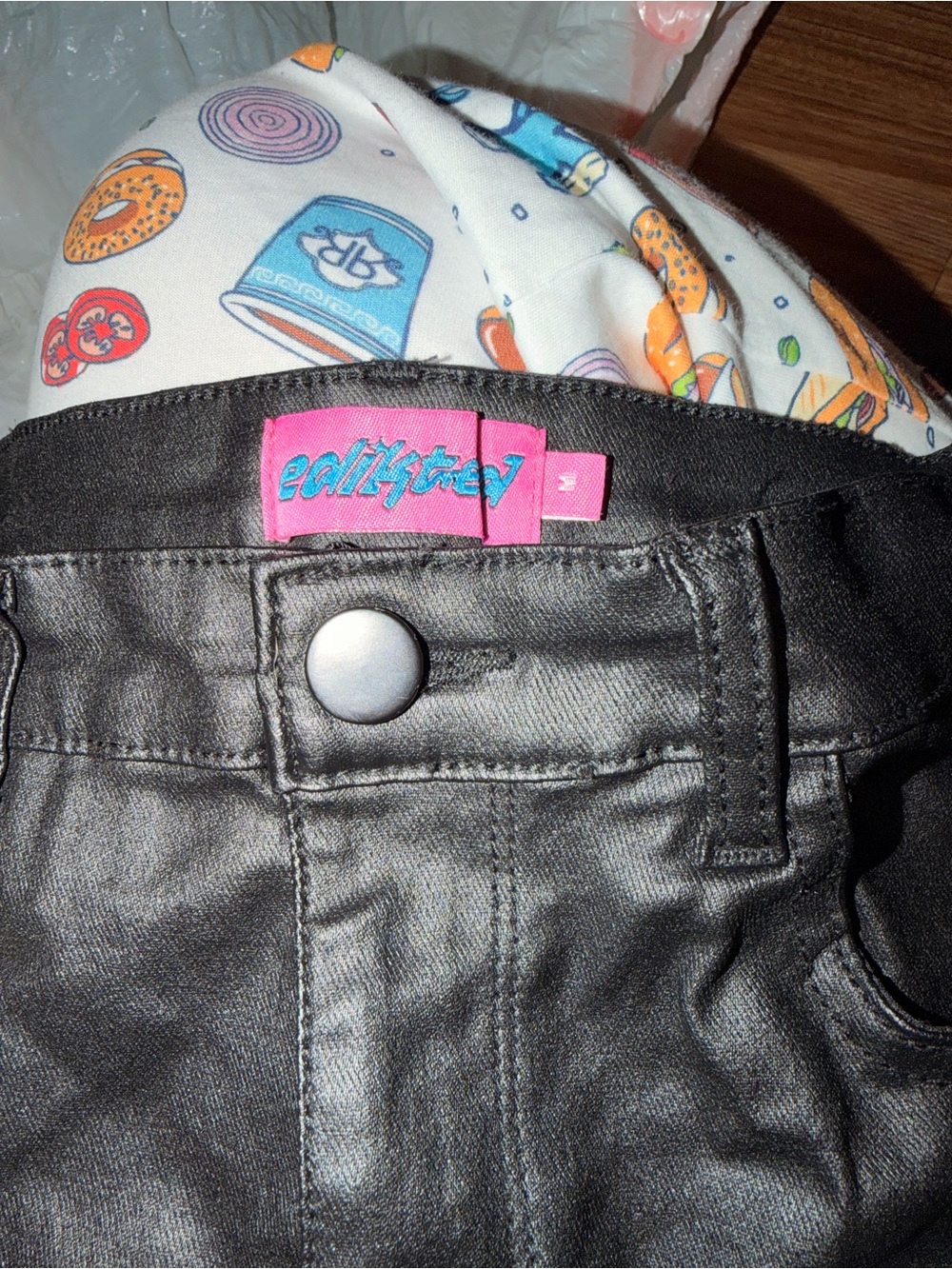 Edikted Black Flared Wide-Leg Leather pants. Worn Once - Picture 2 of 3